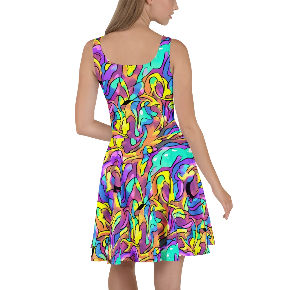 Glow Geometry on Skater Dress — Back