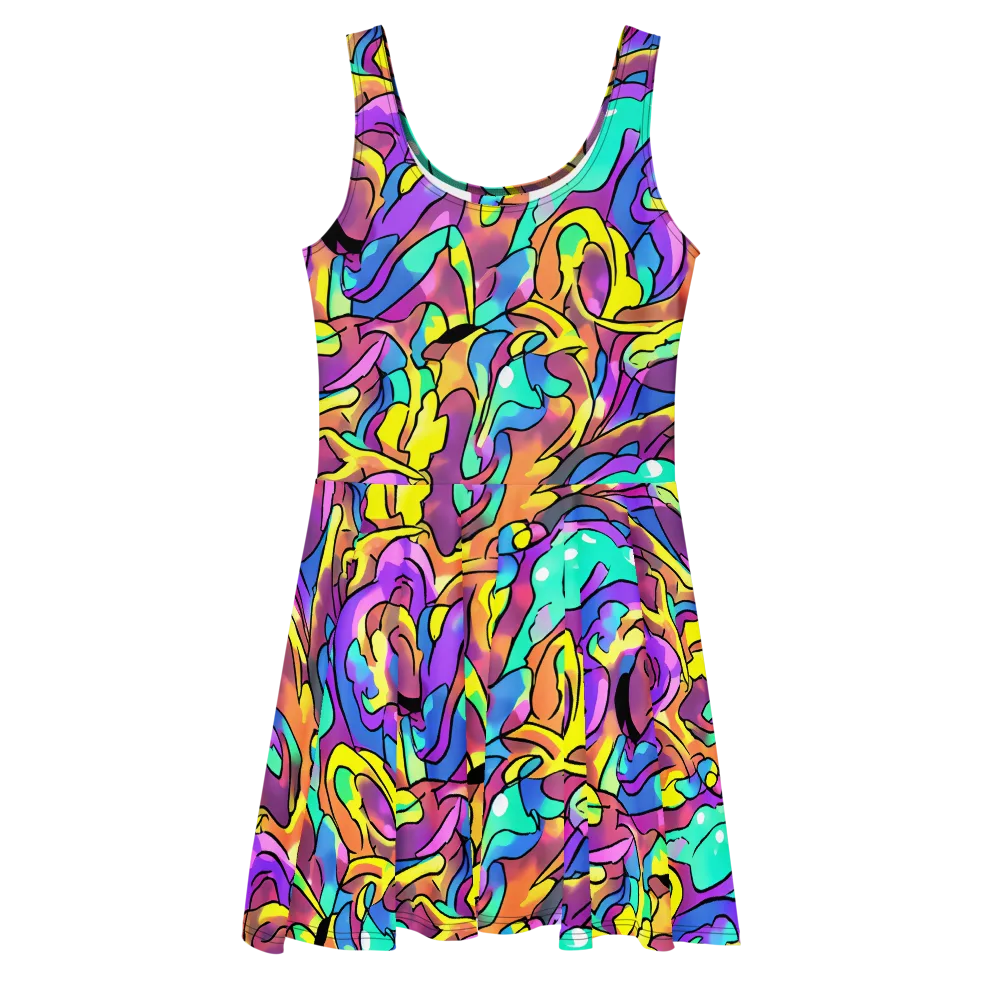 Glow Geometry on Skater Dress — Front