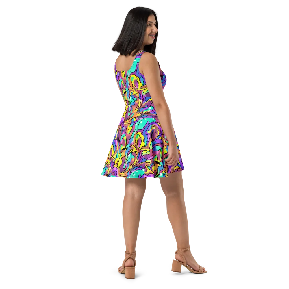 Glow Geometry on Skater Dress — Right