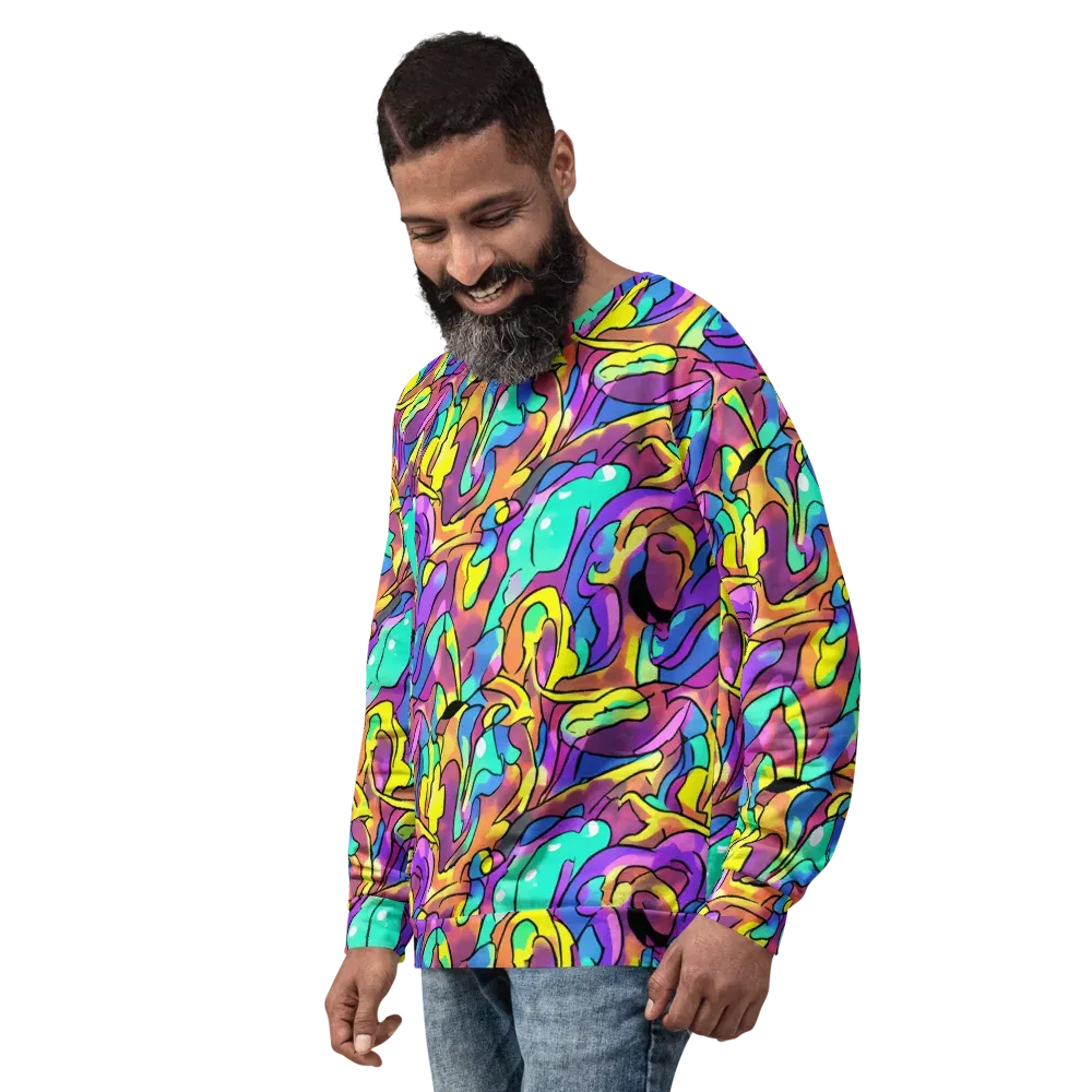 Glow Geometry on Sweatshirt — Left Front