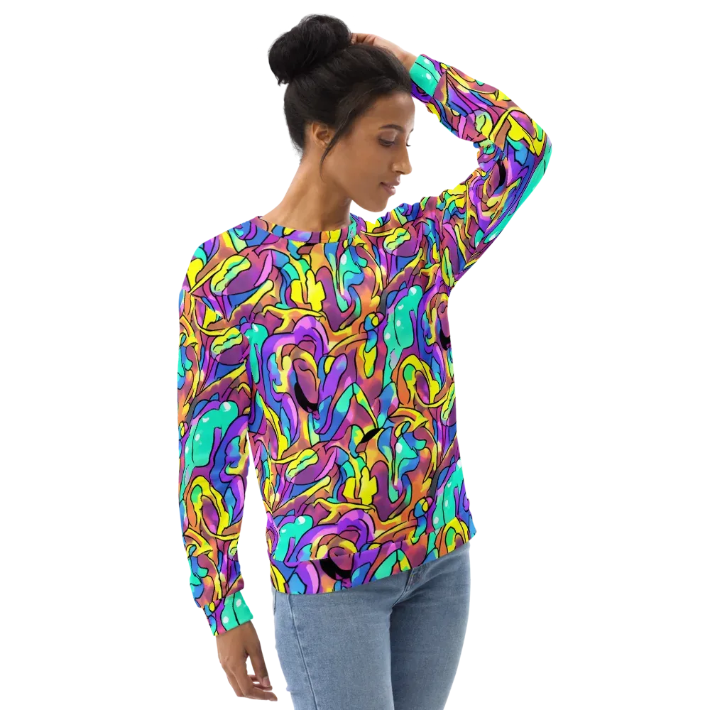Glow Geometry on Sweatshirt — Right Front