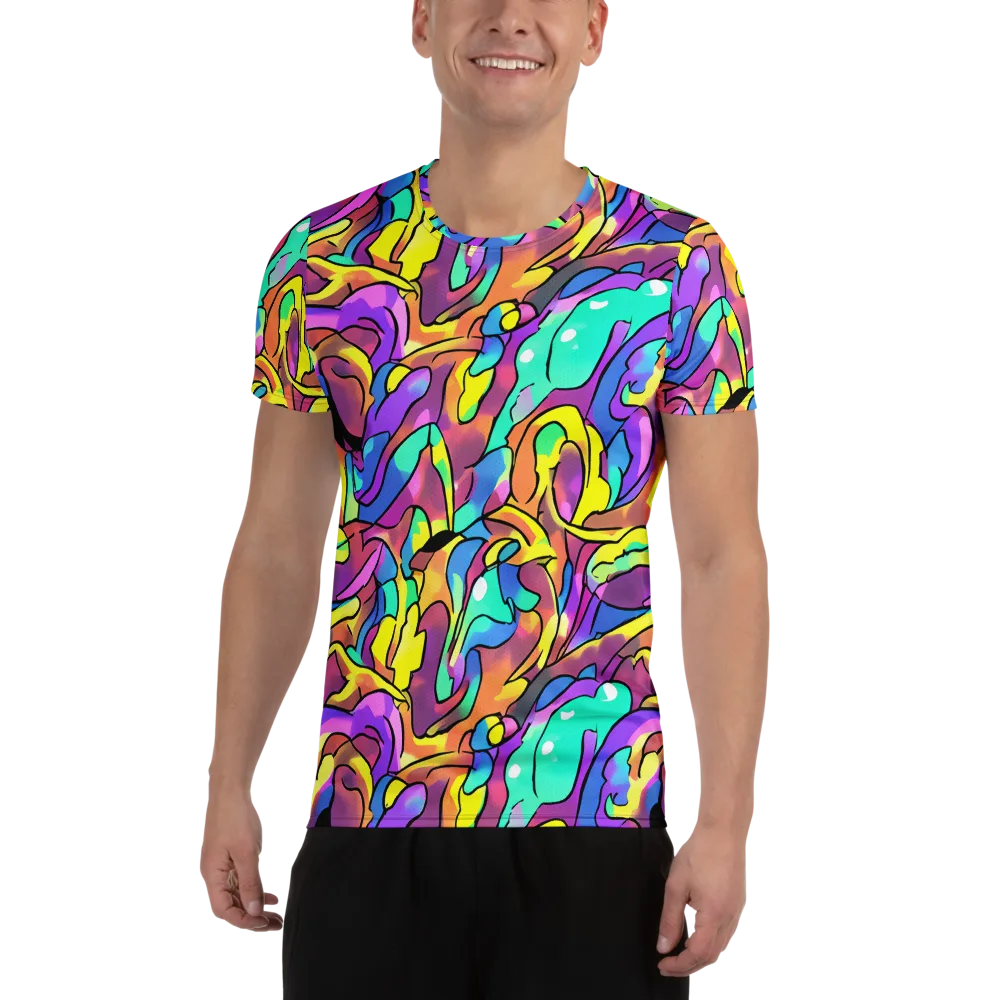 Glow Geometry on Men's Athletic T-Shirt — Front