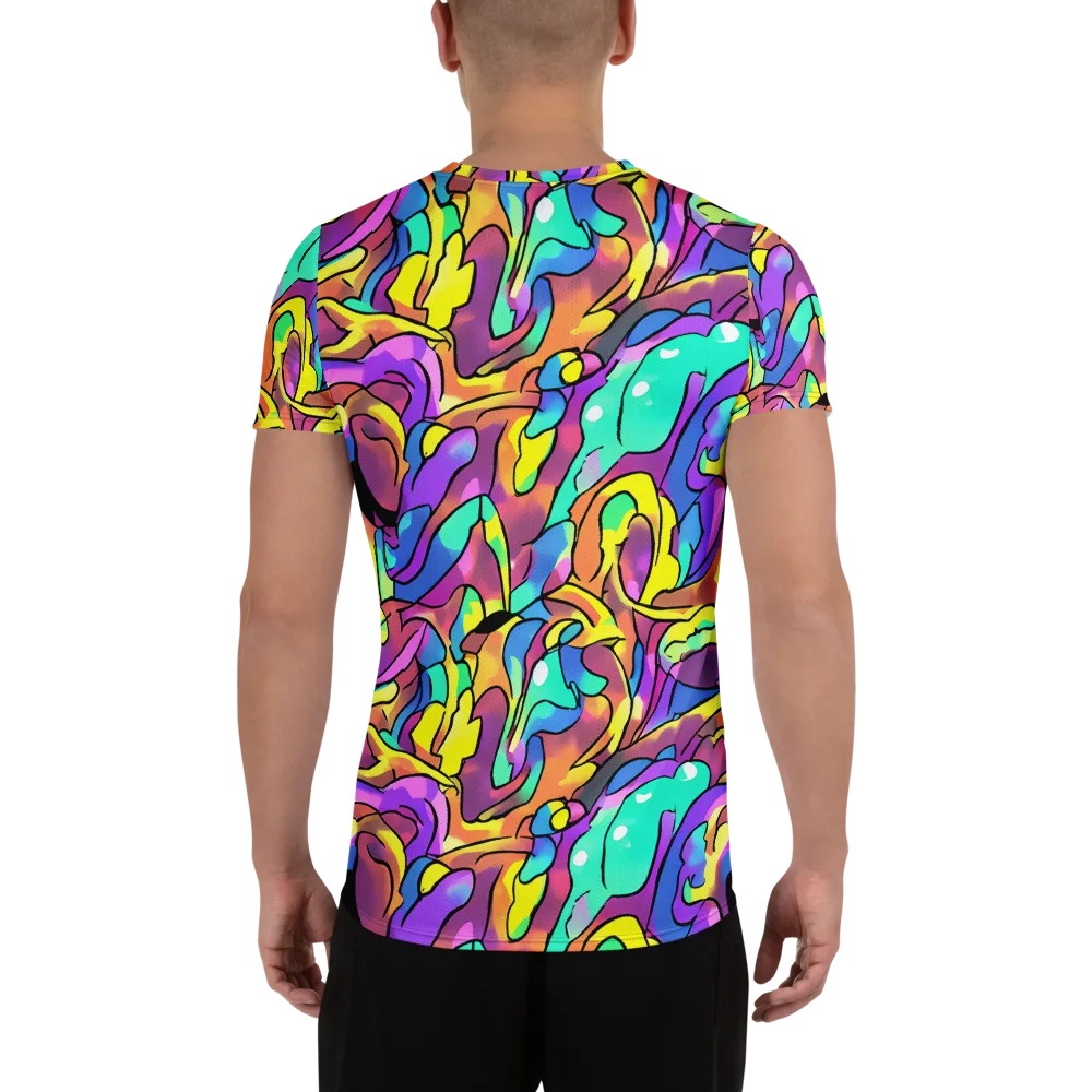 Glow Geometry on Men's Athletic T-Shirt — Back
