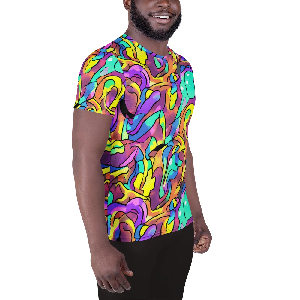 Glow Geometry on Men's Athletic T-Shirt — Right