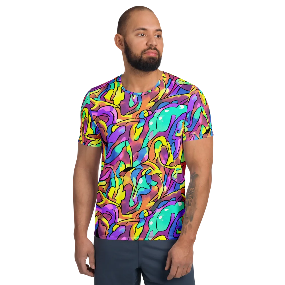 Glow Geometry on Men's Athletic T-Shirt — Front