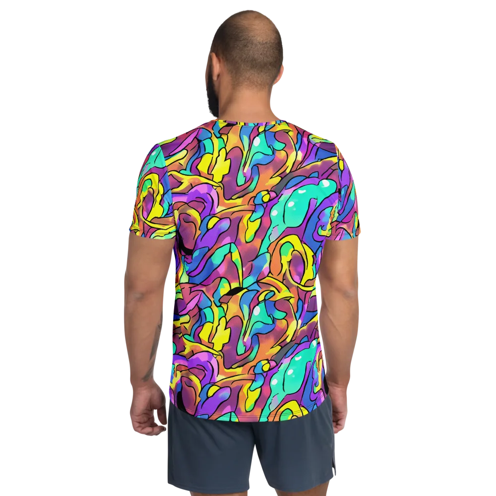 Glow Geometry on Men's Athletic T-Shirt — Back