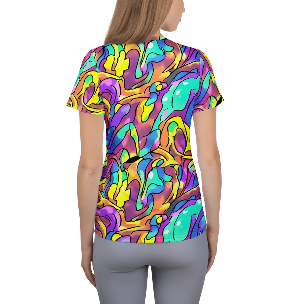 Glow Geometry on Women's Athletic T-Shirt — Back