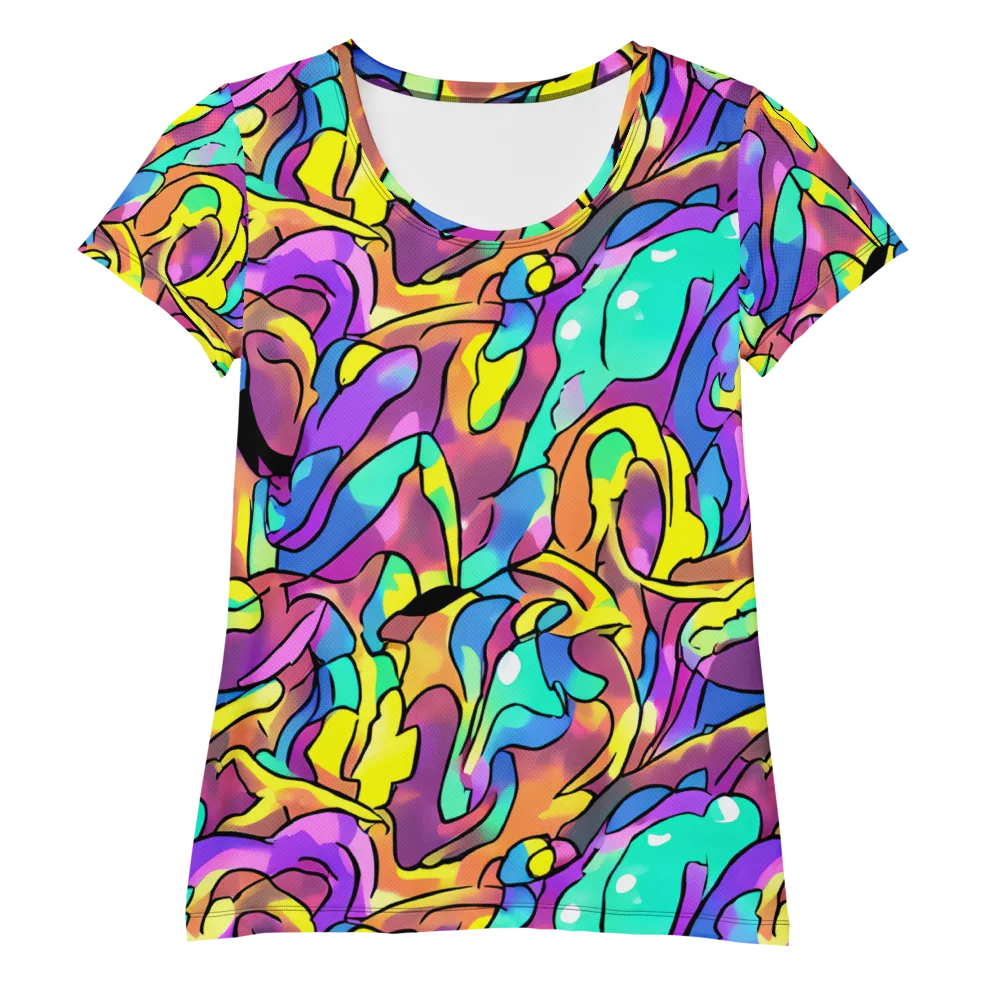 Glow Geometry on Women's Athletic T-Shirt — Front