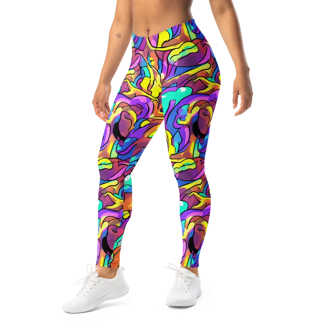 Glow Geometry on Leggings — Left Front