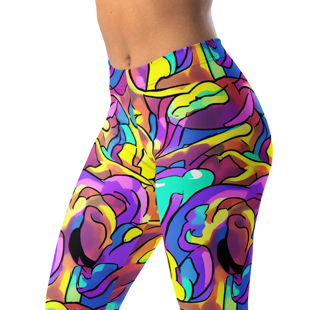Glow Geometry on Leggings — Left Front