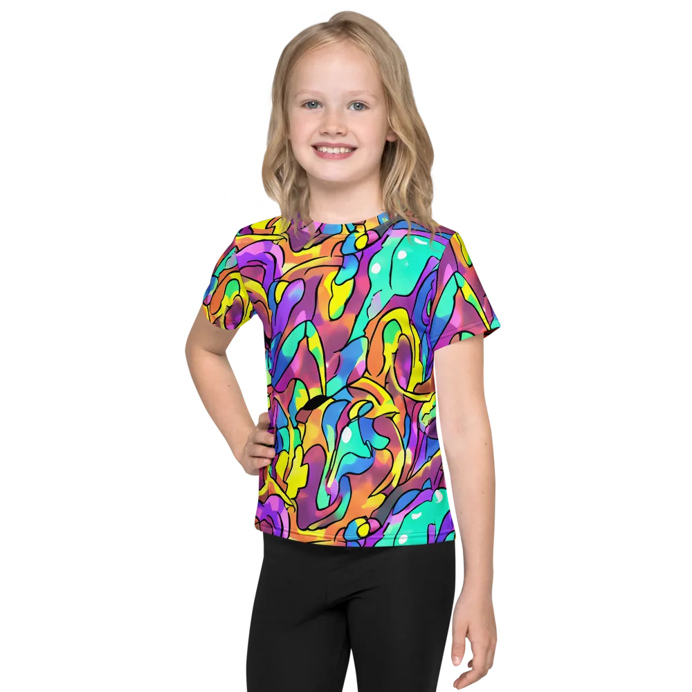 Glow Geometry on Kids Crew Neck T-Shirt — Front