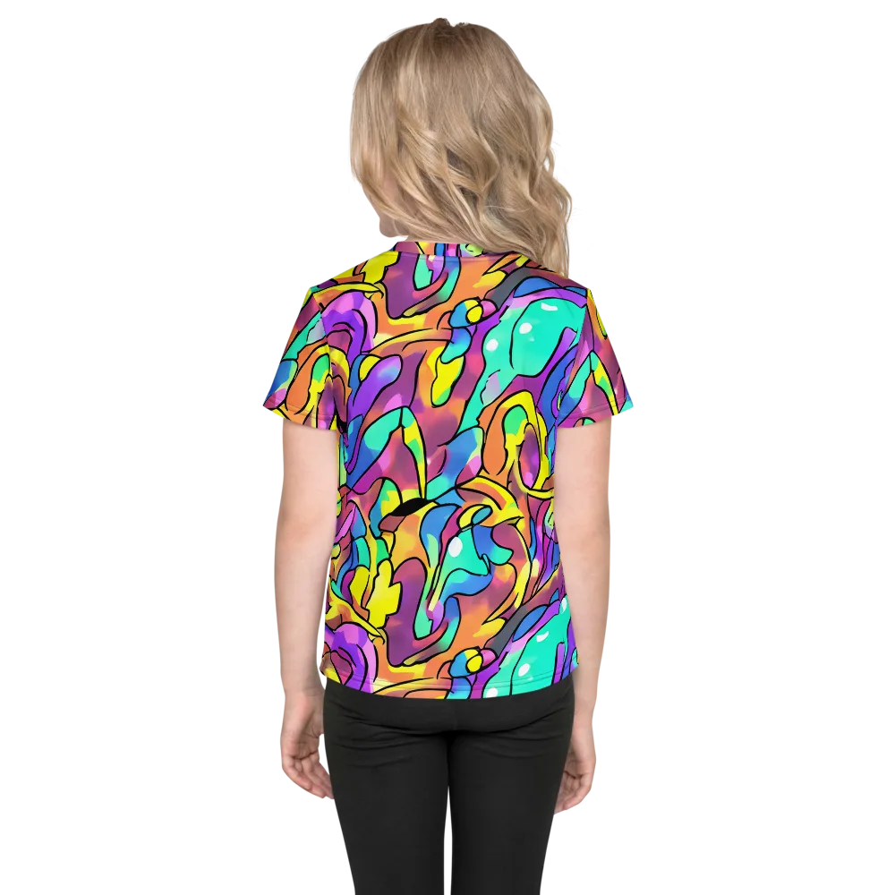 Glow Geometry on Kids Crew Neck T-Shirt — Back