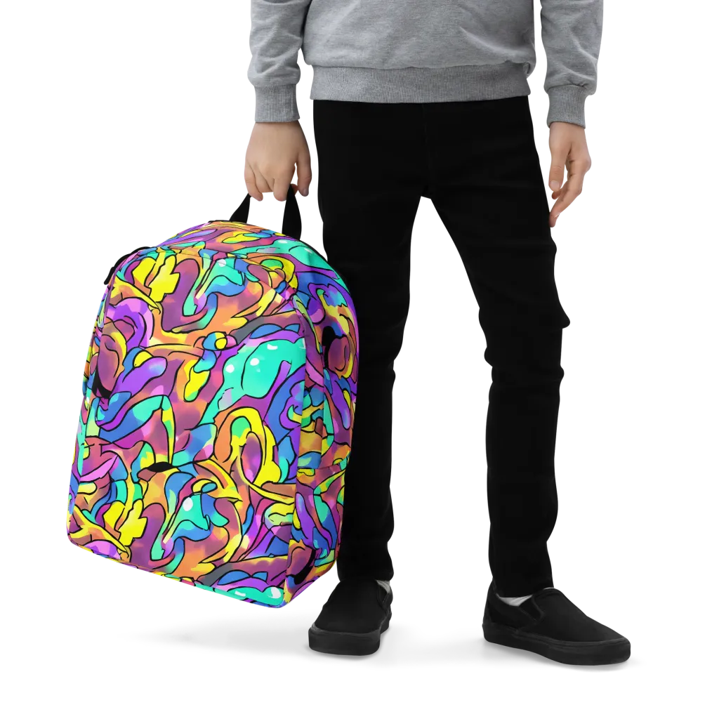 Glow Geometry on Minimalist Backpack — Zoomed-in