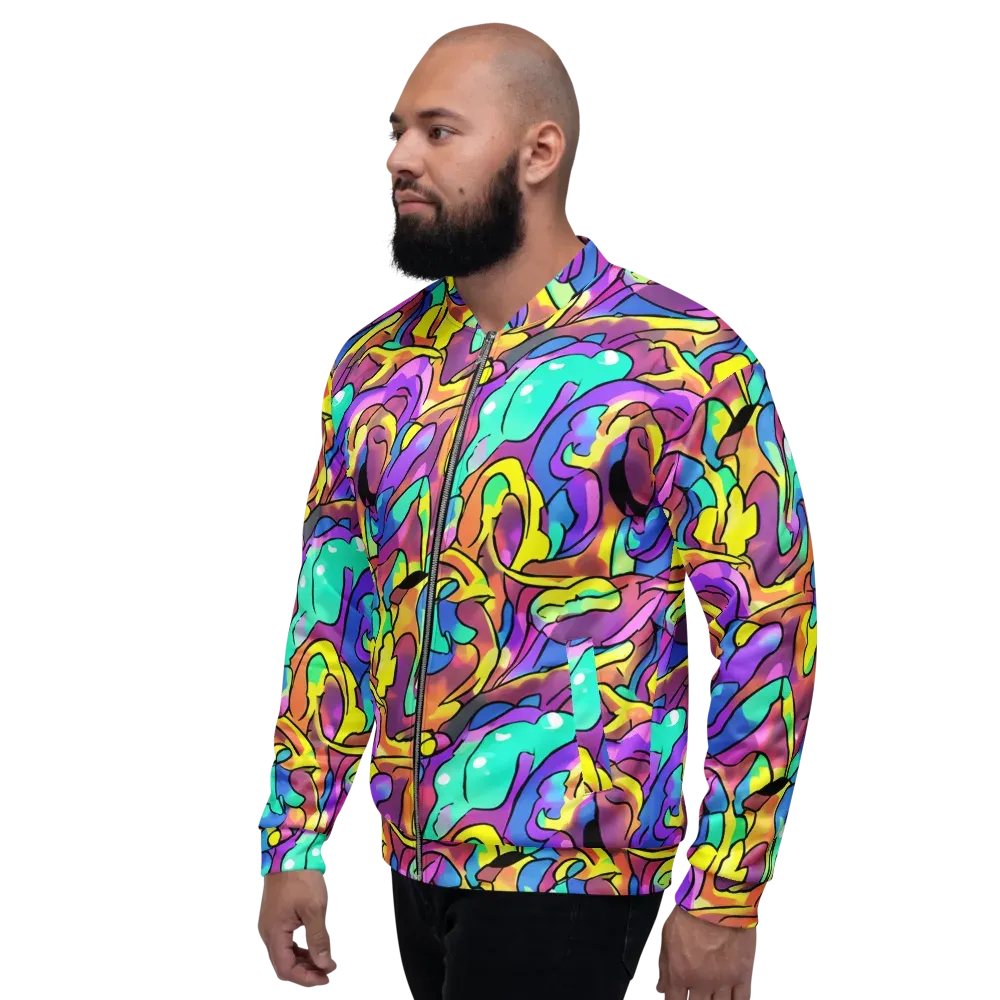 Glow Geometry on Bomber Jacket — Left