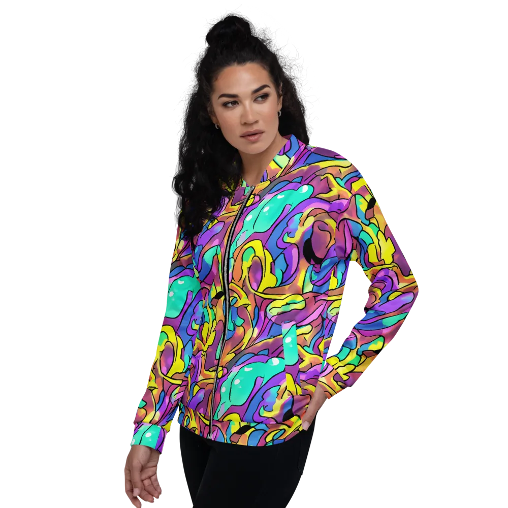 Glow Geometry on Bomber Jacket — Left