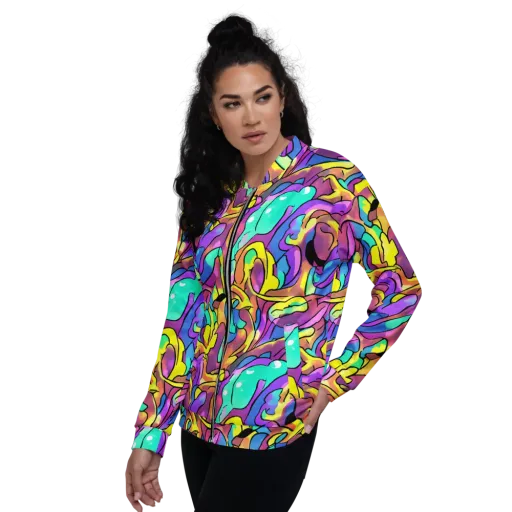 Glow Geometry on a Bomber Jacket