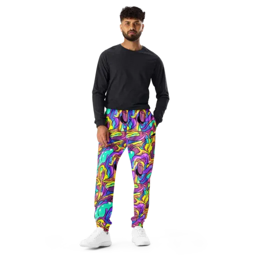 Glow Geometry on a Men's Joggers