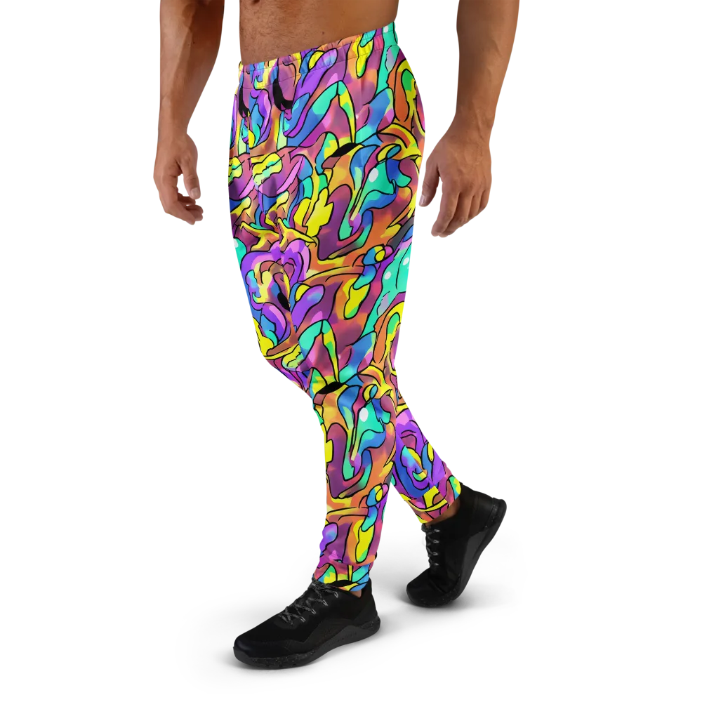 Glow Geometry on Men's Joggers — Left