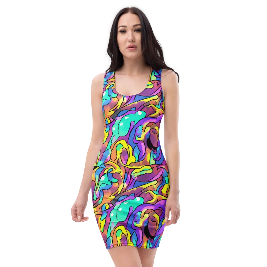 Glow Geometry on Bodycon Dress — Front