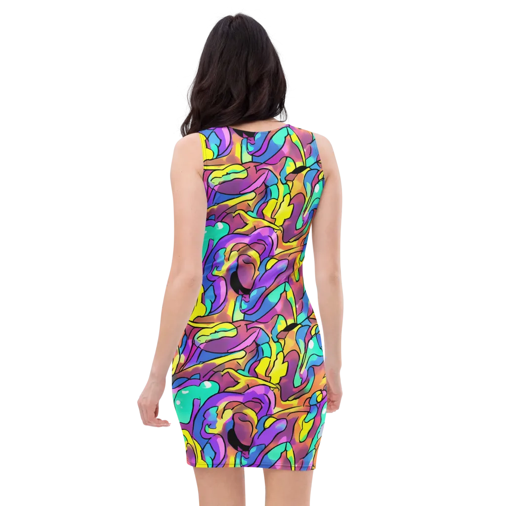 Glow Geometry on Bodycon Dress — Back
