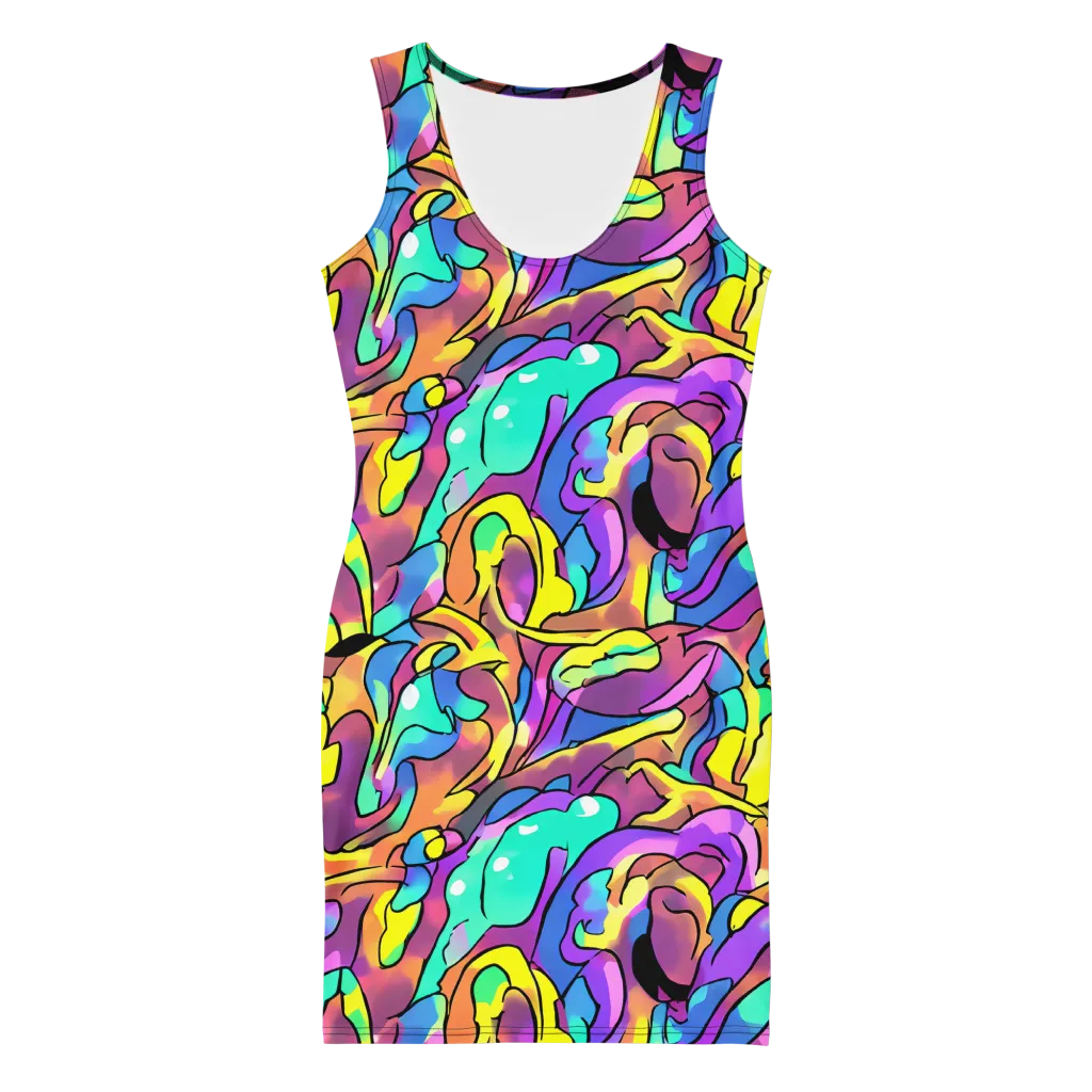 Glow Geometry on Bodycon Dress — Front