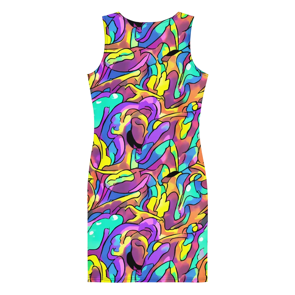 Glow Geometry on Bodycon Dress — Back