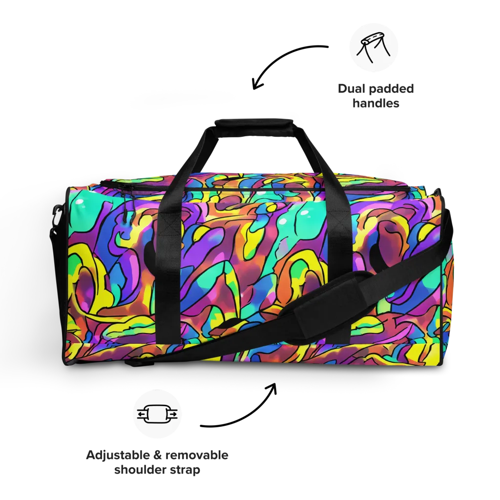 Glow Geometry on Duffle Bag — Front