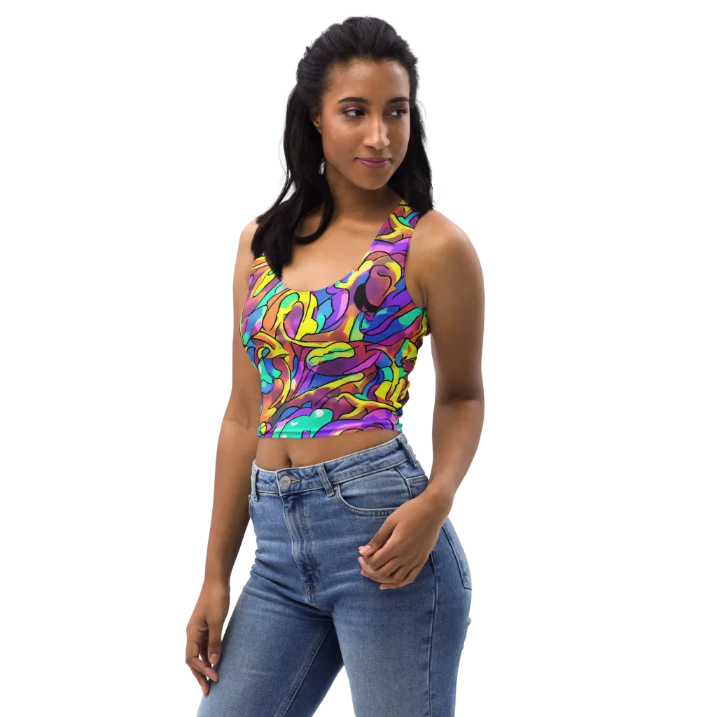 Glow Geometry on Crop Top — Left Front