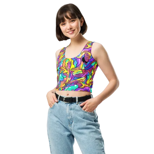 Glow Geometry on a Crop Top