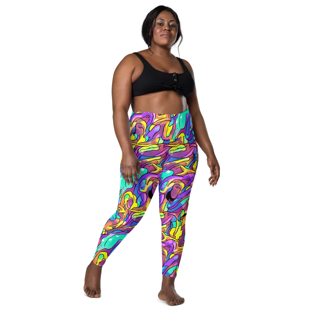 Glow Geometry on Leggings with Pockets — Front
