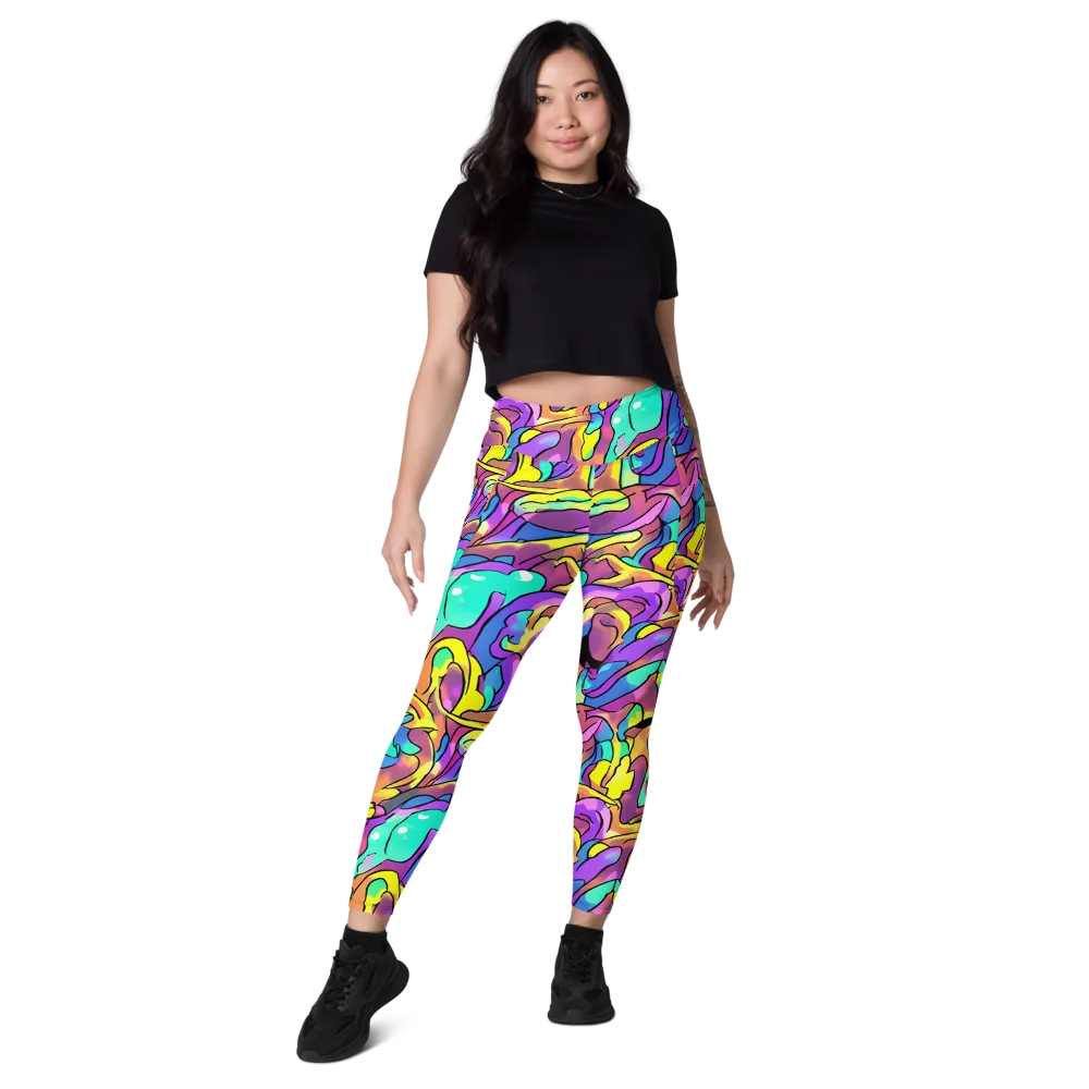 Glow Geometry on Leggings with Pockets — Front