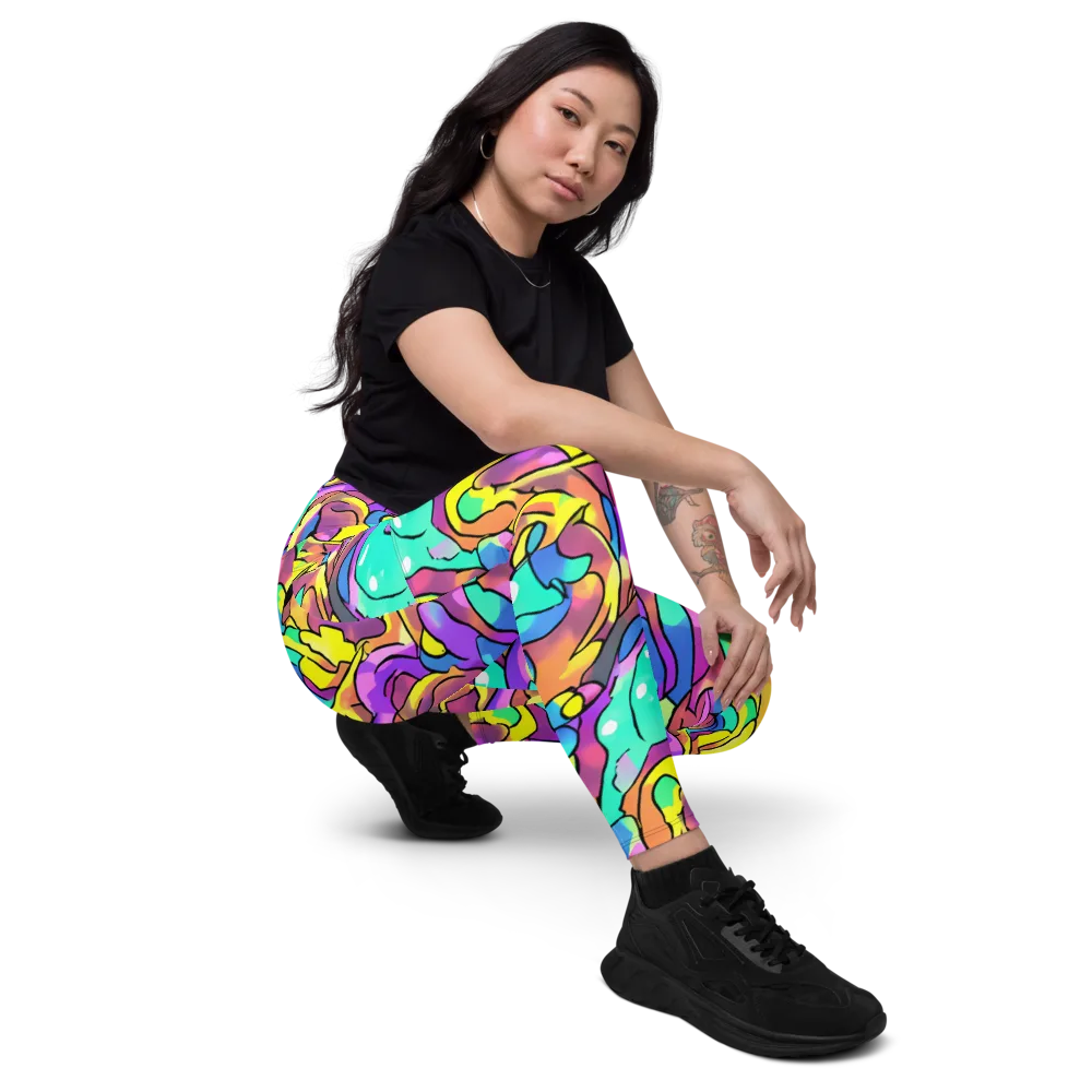 Glow Geometry on Leggings with Pockets — Right Front
