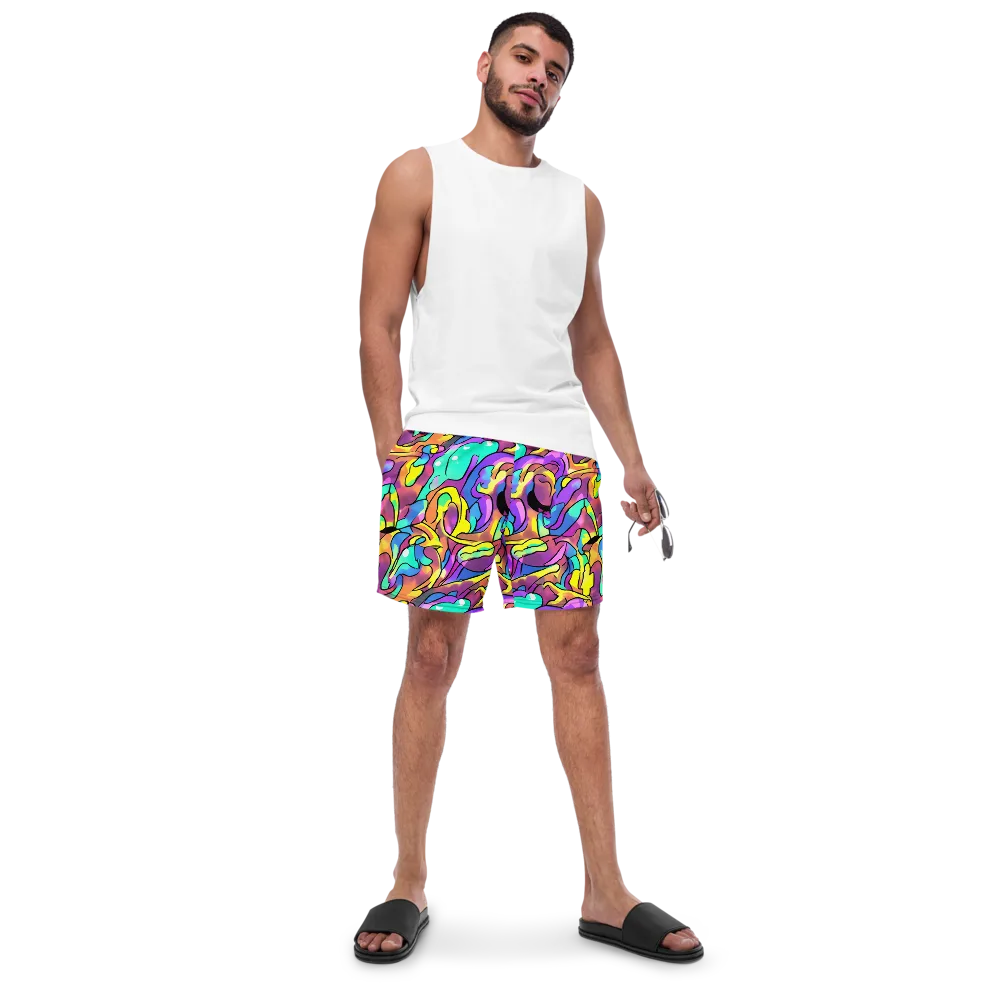 Glow Geometry on Swim Trunks — Front