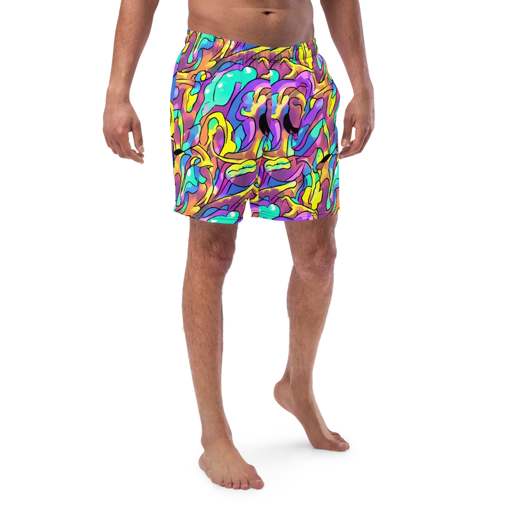Glow Geometry on Swim Trunks — Front