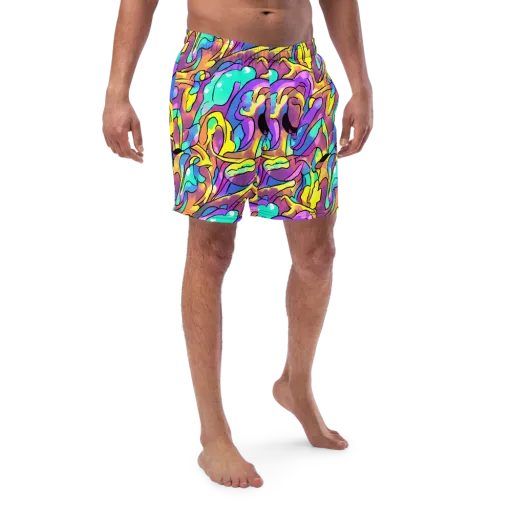 Glow Geometry on a Swim Trunks