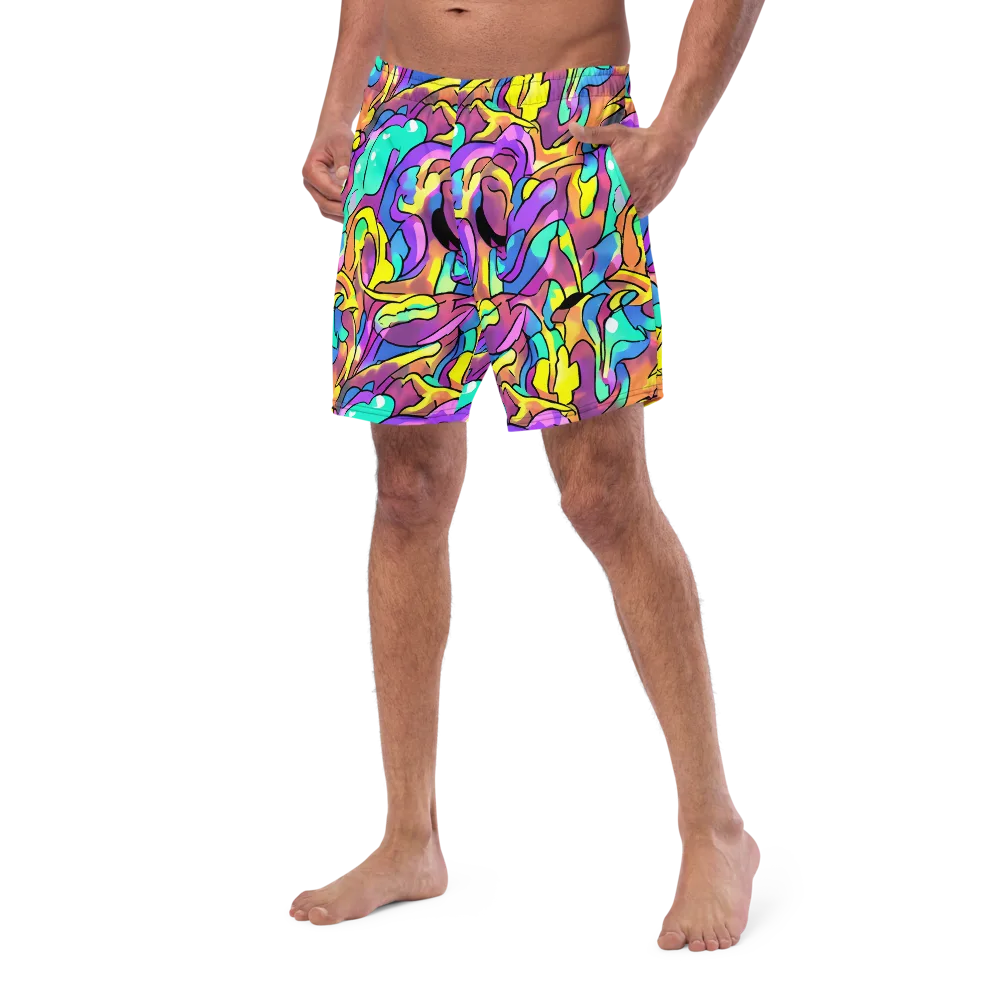 Glow Geometry on Swim Trunks — Left Front