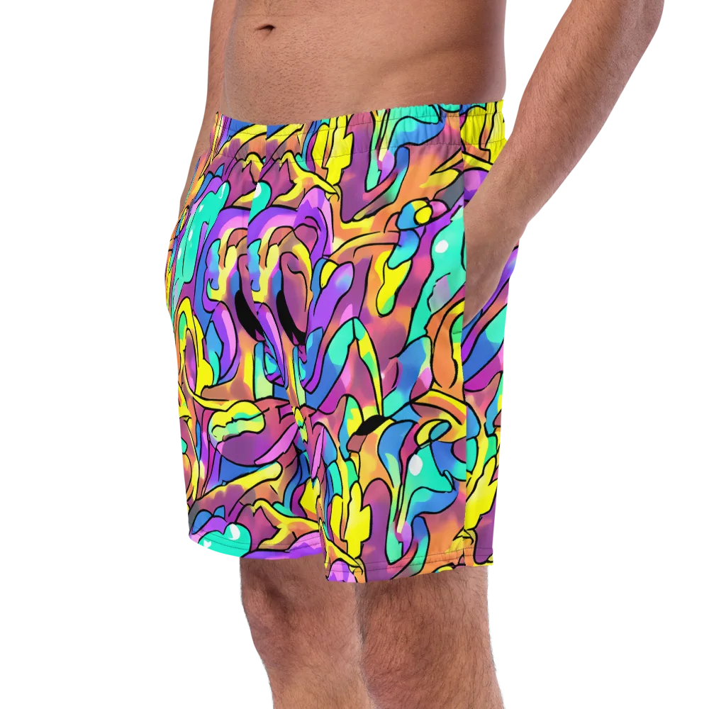 Glow Geometry on Swim Trunks — Left Front
