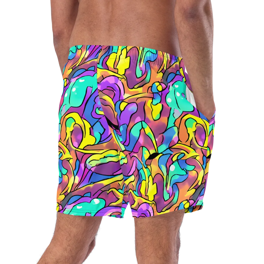 Glow Geometry on Swim Trunks — Right Back