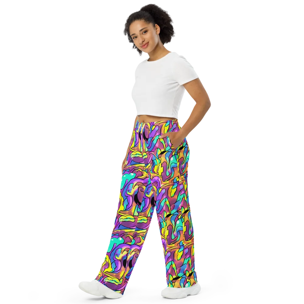 Glow Geometry on Wide-Leg Pants — Left Front