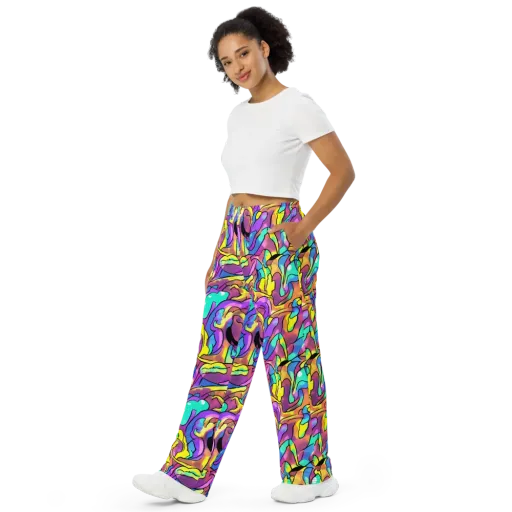Glow Geometry on a Wide-Leg Pants