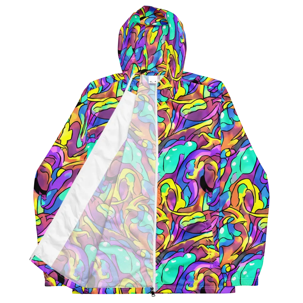 Glow Geometry on Men's Windbreaker — Front