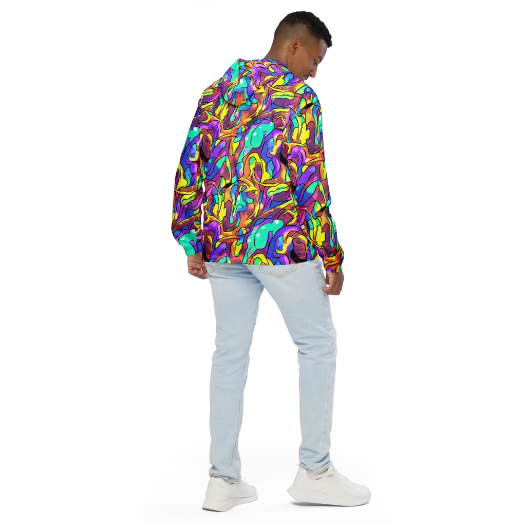 Glow Geometry on Men's Windbreaker — Back