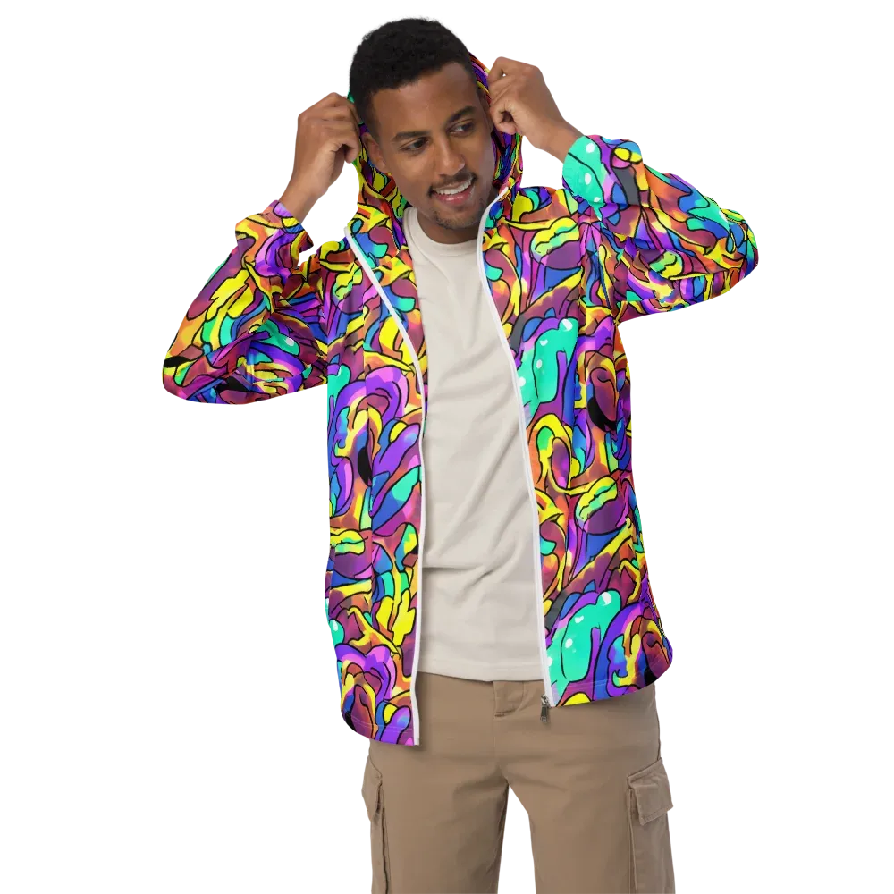 Glow Geometry on Men's Windbreaker — Front