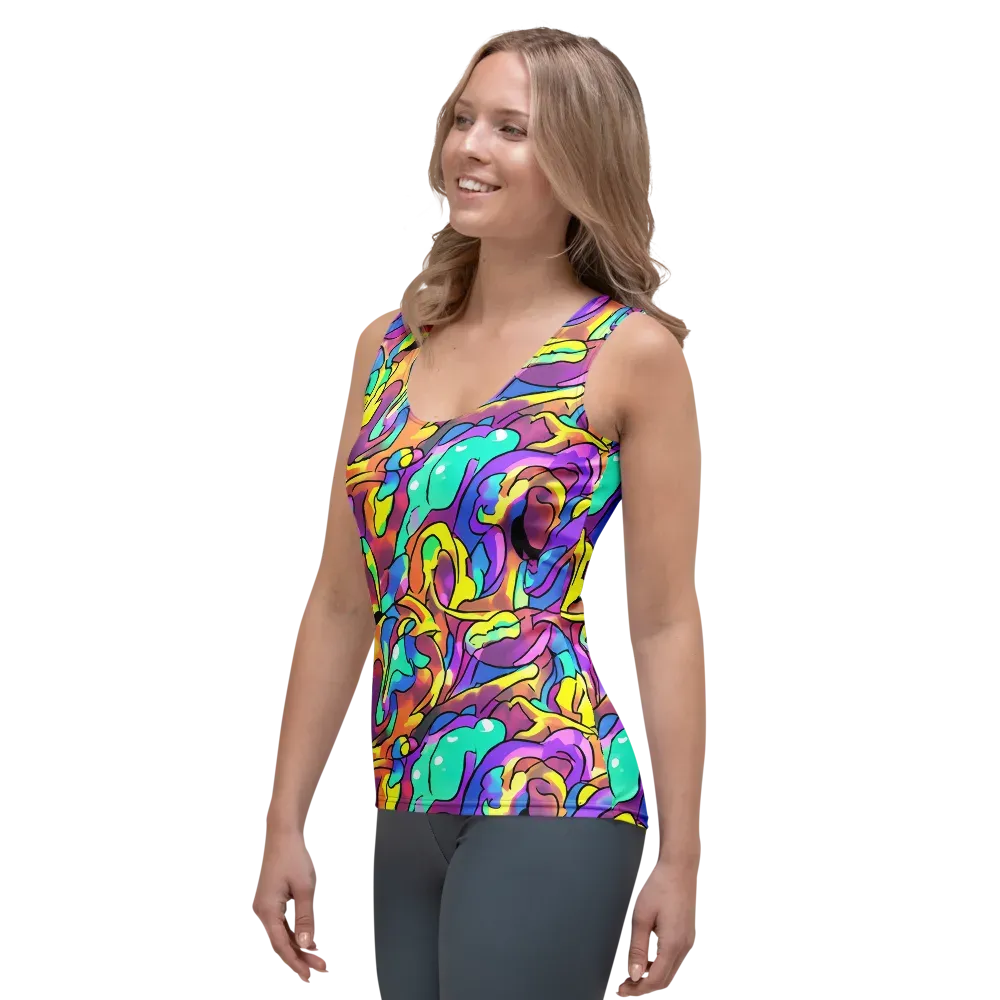 Glow Geometry on Women's Tank Top — Left Front
