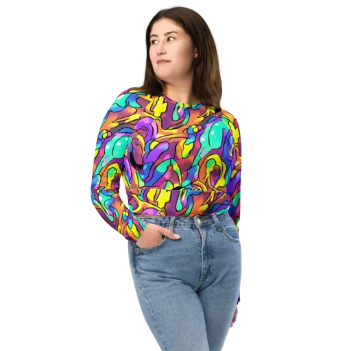 Glow Geometry on a Long Sleeve Crop Top