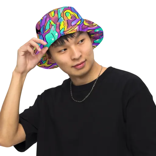 Glow Geometry on a Reversible Bucket Hat
