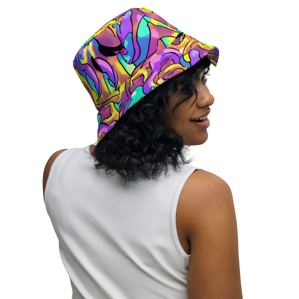 Glow Geometry on Reversible Bucket Hat — Right Outside