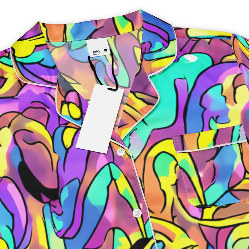 Glow Geometry on Women's Short Sleeve Pajama Top — Product details