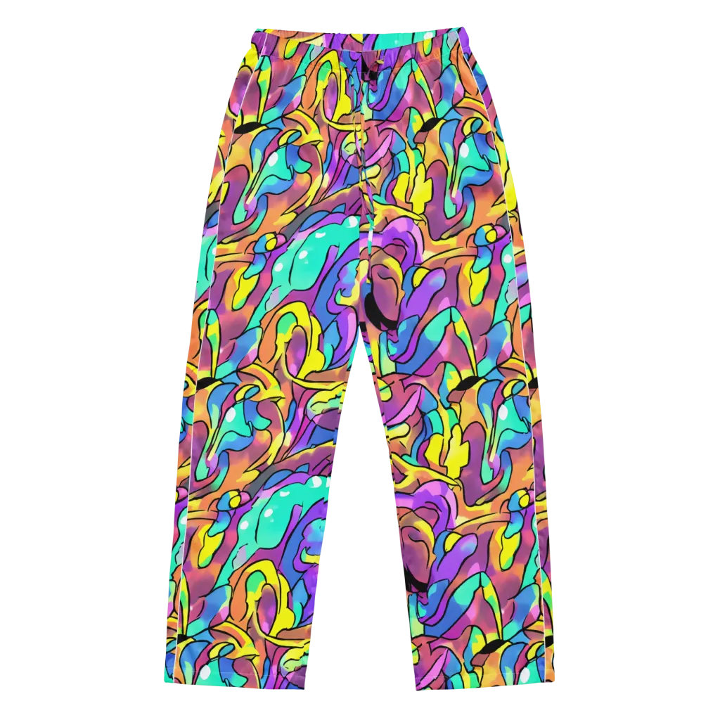 Glow Geometry on Women's Pajama Pants — Front