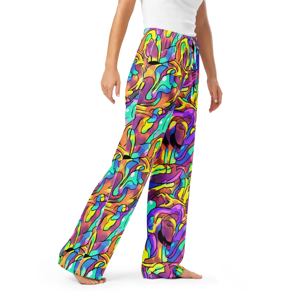 Glow Geometry on Women's Pajama Pants — Right Front